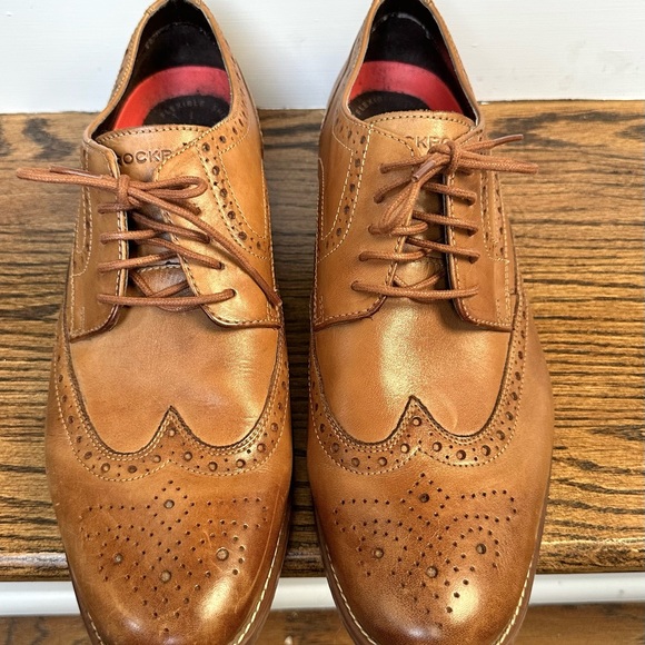 Rockport Style Purpose Brogue Wing Tip Oxford Dress Shoes 11 Brown - Picture 9 of 11